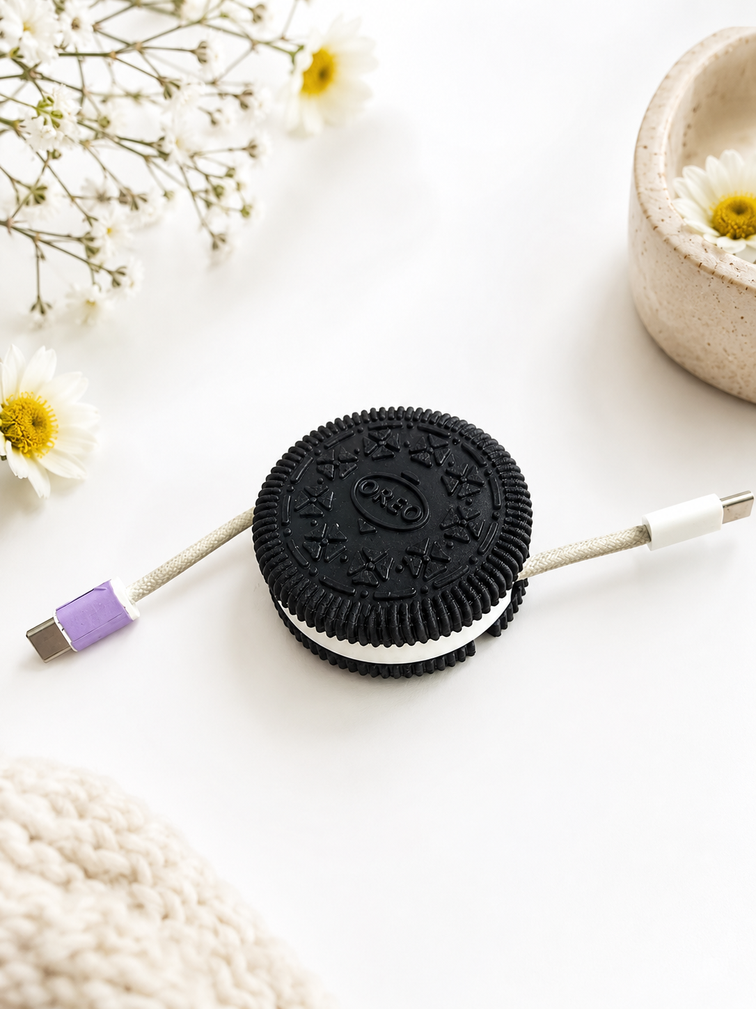 Cookie Cable Winder | Cute Travel Cable Organizer | Cord Holder