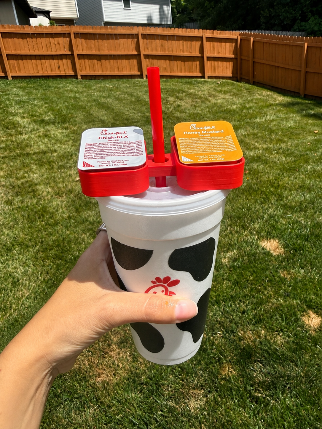 3D Printed Dipping Sauce Holder for Car Cup Holder | Nugget Sauce Cup | Ketchup, BBQ & Ranch Holder | Fast Food Accessory
