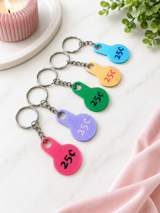 Personalized Shopping Cart Coin Token | Custom Grocery Cart Key Tag | 3D ALDI quarters