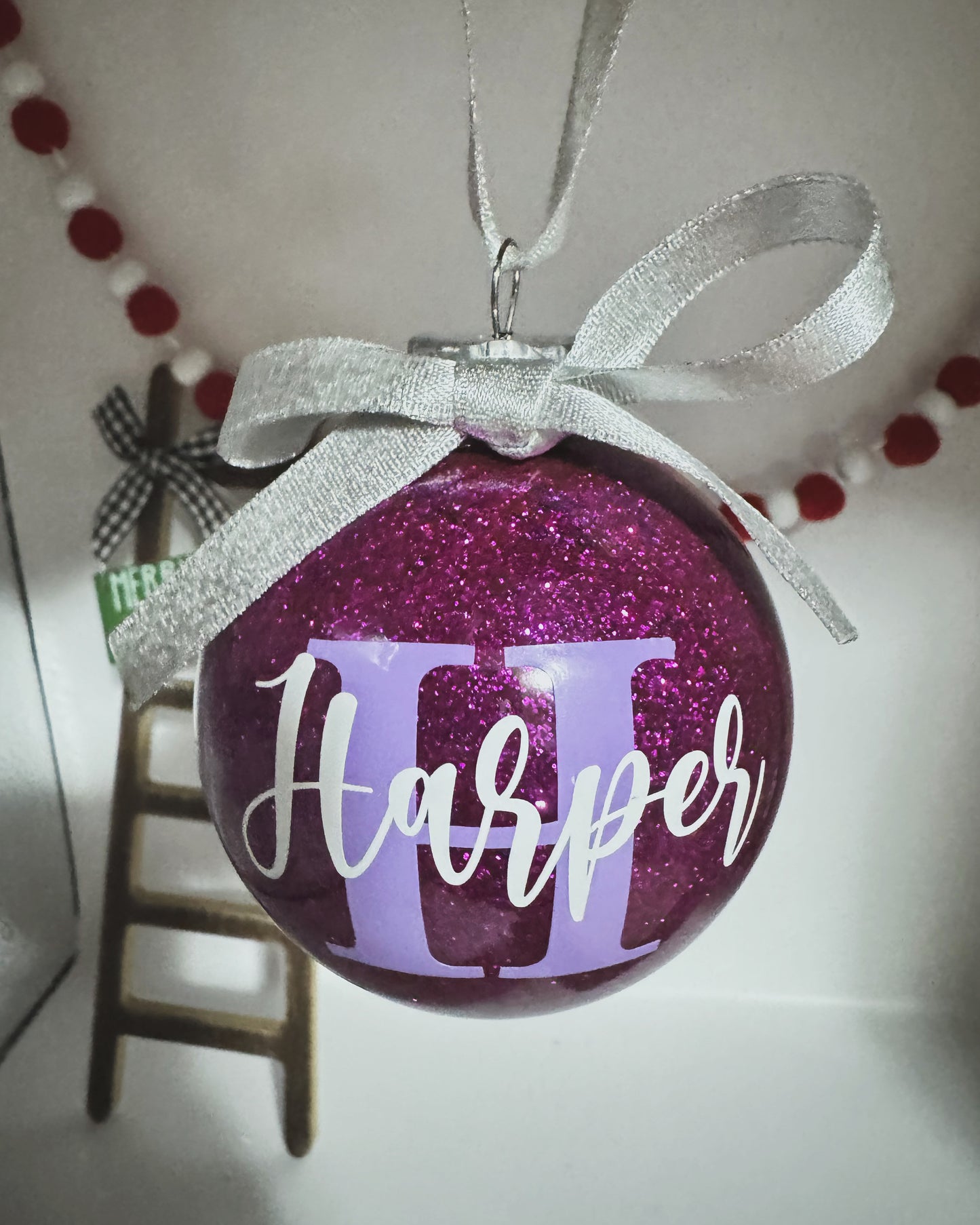 Personalized Glitter Ornament initial+name