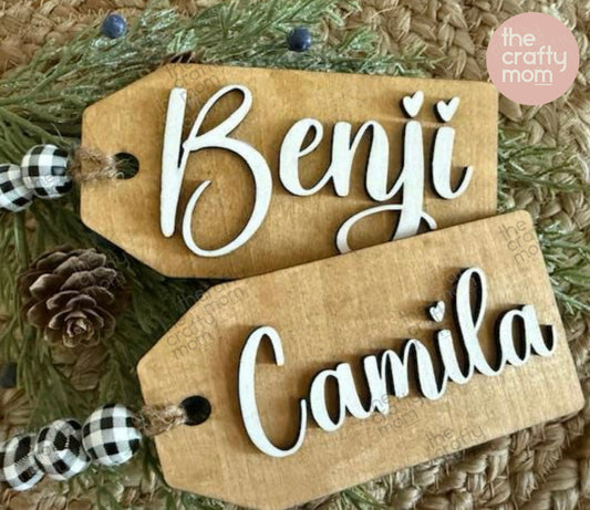 Set of 4 Custom wood tags