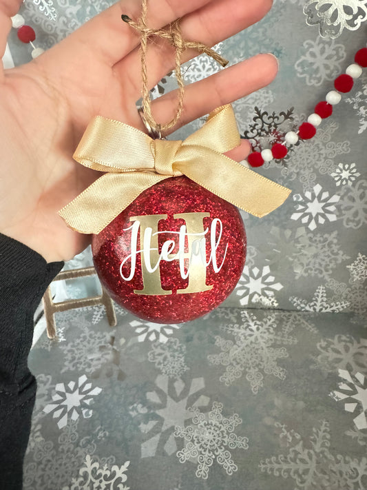 Personalized Glitter Ornament initial+name