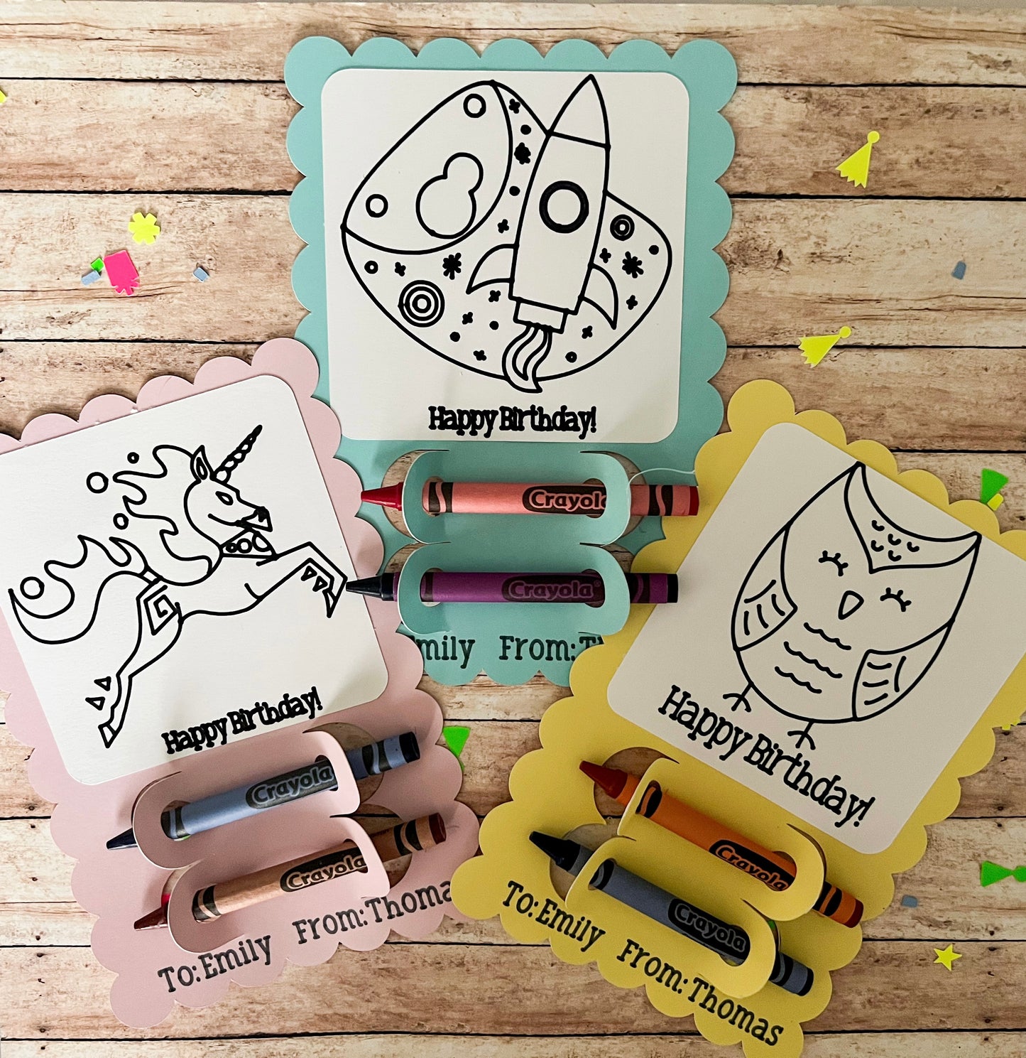 Custom Birthday Coloring Cards
