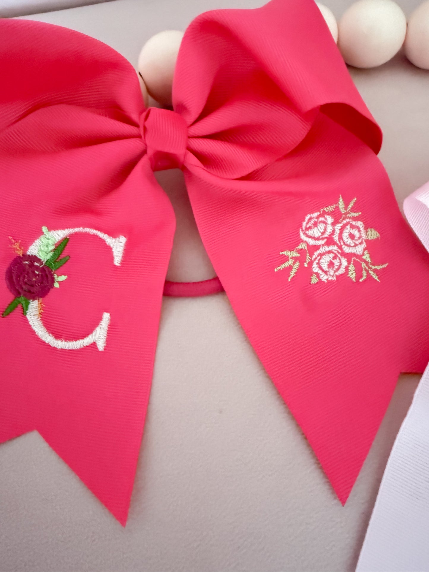 Personalized Embroidered Hair Bow