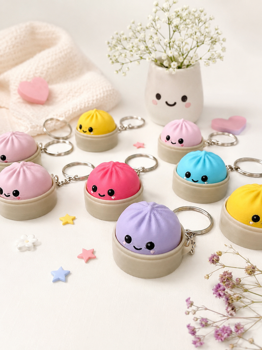3D Printed Clicker Dumpling Keychain | Cute Fidget Keychain | Kawaii Backpack Charm | Handmade Gift