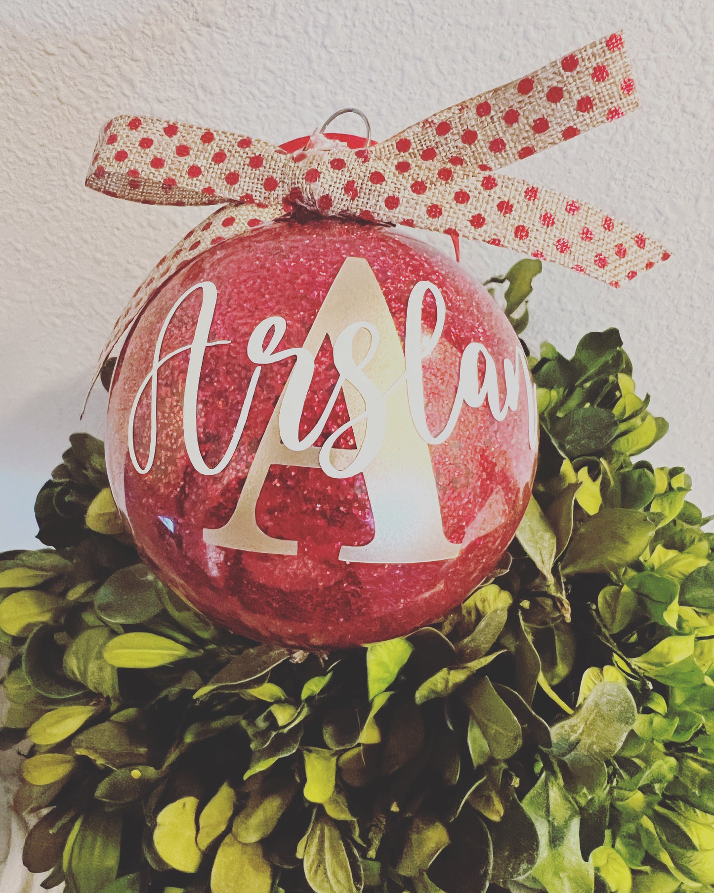 Personalized Glitter Ornament initial+name