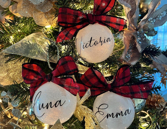 Personalized Glitter Ornament-  just name