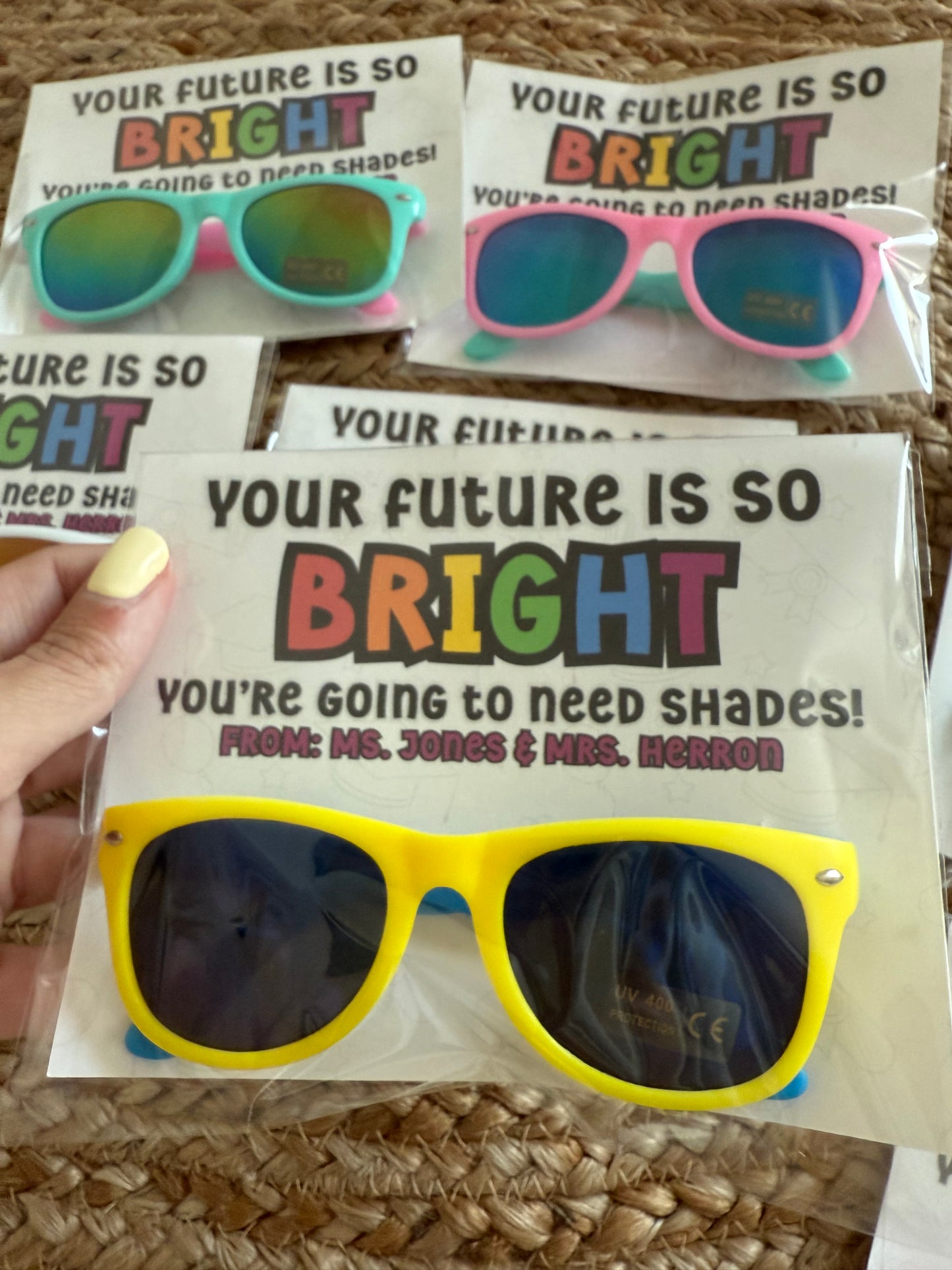 Kids Sunglasses with teacher personalized card