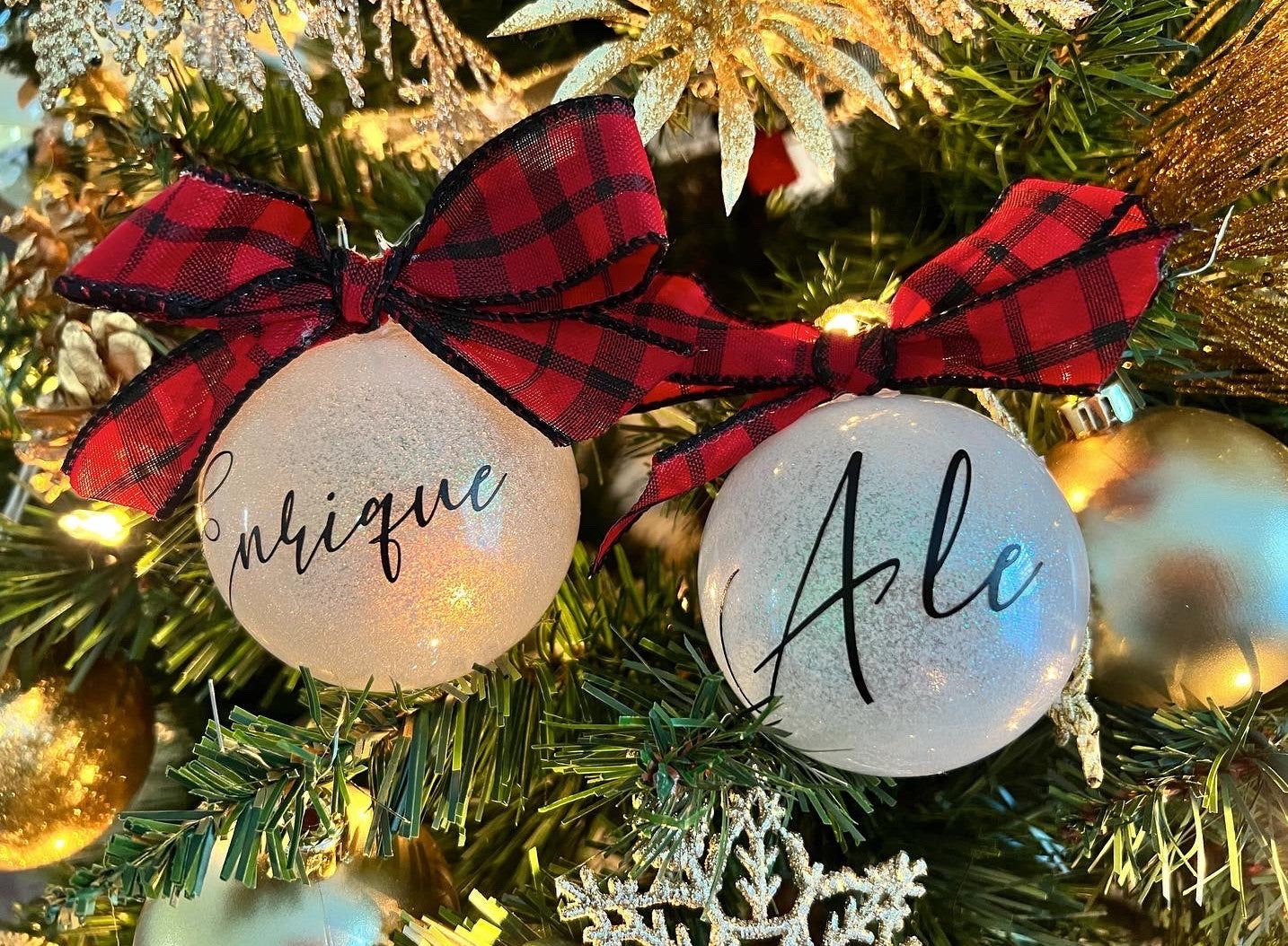 Personalized Glitter Ornament-  just name