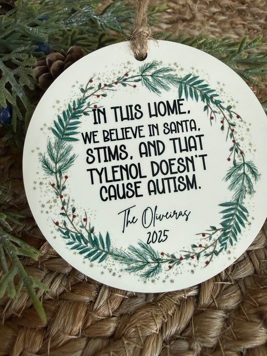 Tylenol doesn’t cause Autism Ornament