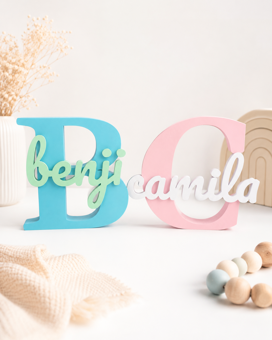 Personalized 3D Printed Initial Letter with Name | Custom Room Decor Gift