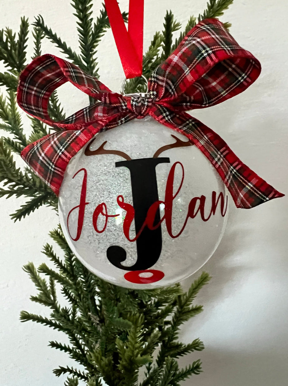 Custom Rudolph Christmas Ornament