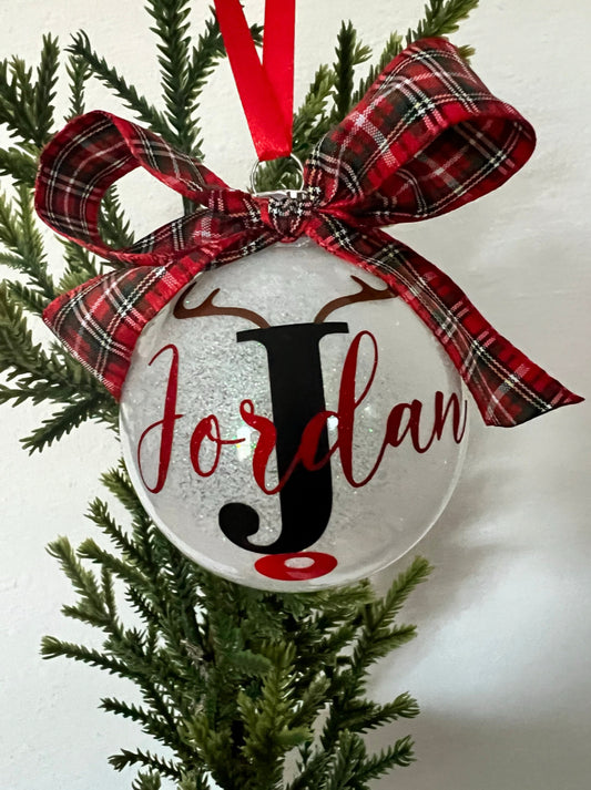 Custom Rudolph Christmas Ornament