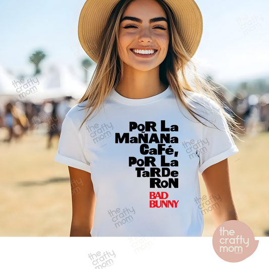 Por la mañana café Bad Bunny tee
