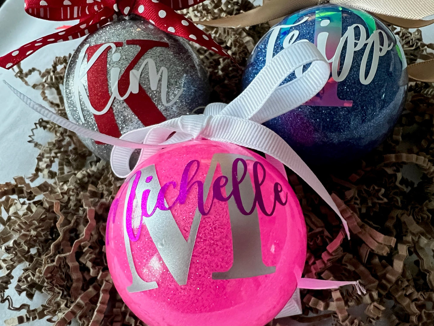 Personalized Glitter Ornament initial+name