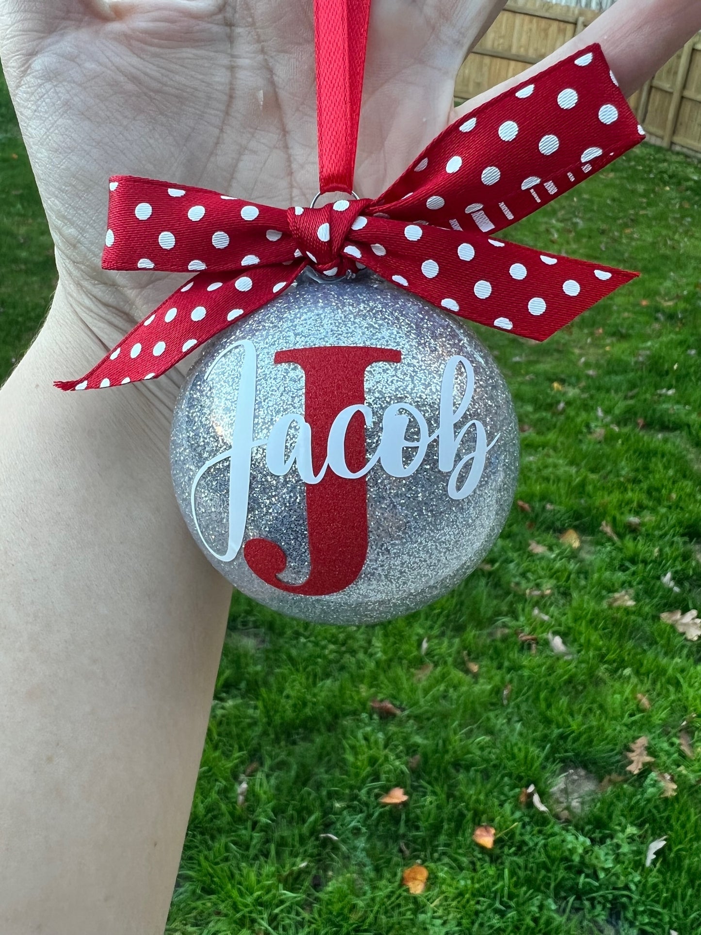 Personalized Glitter Ornament initial+name
