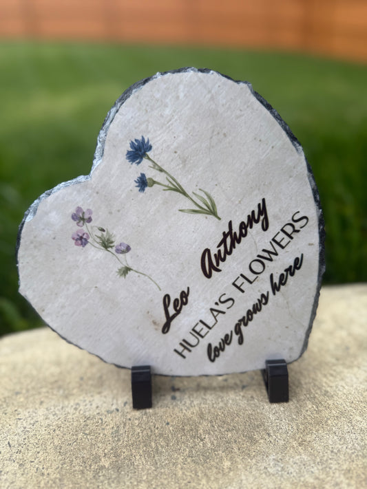 Personalized Heart Garden Slate