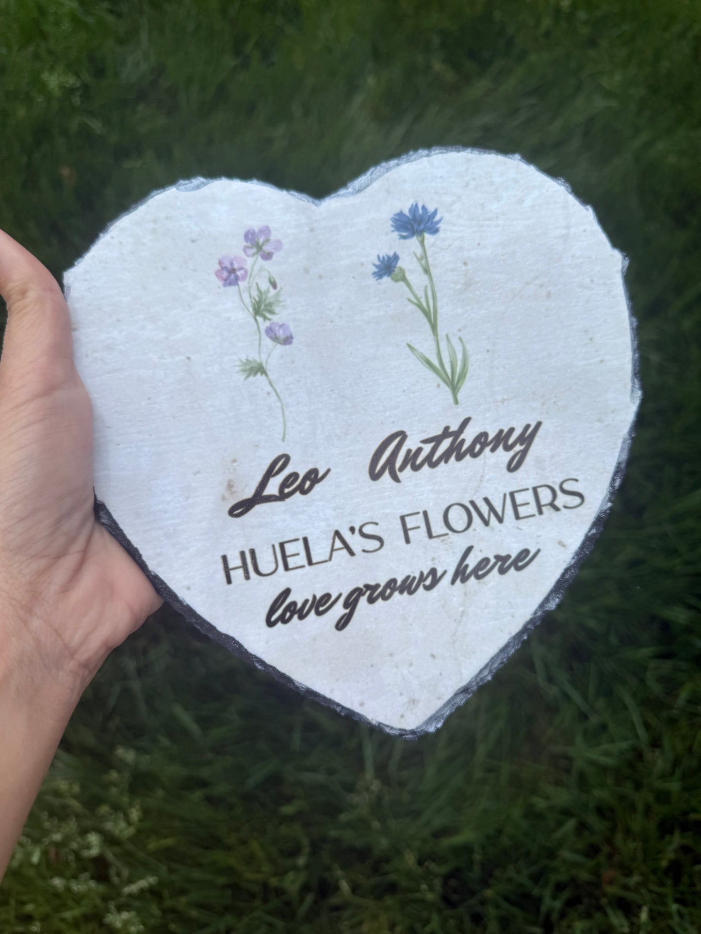 Personalized Heart Garden Slate