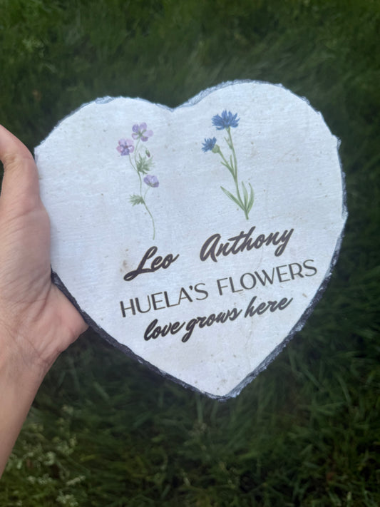 Personalized Heart Garden Slate