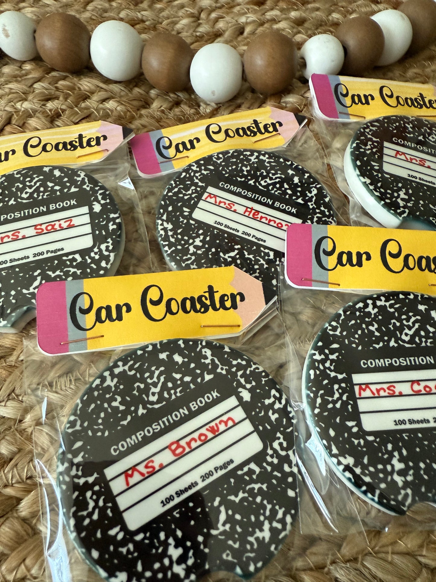 Personalized Teacher Car Coaster