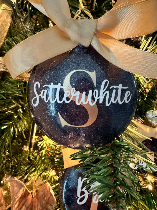 Personalized Glitter Ornament initial+name