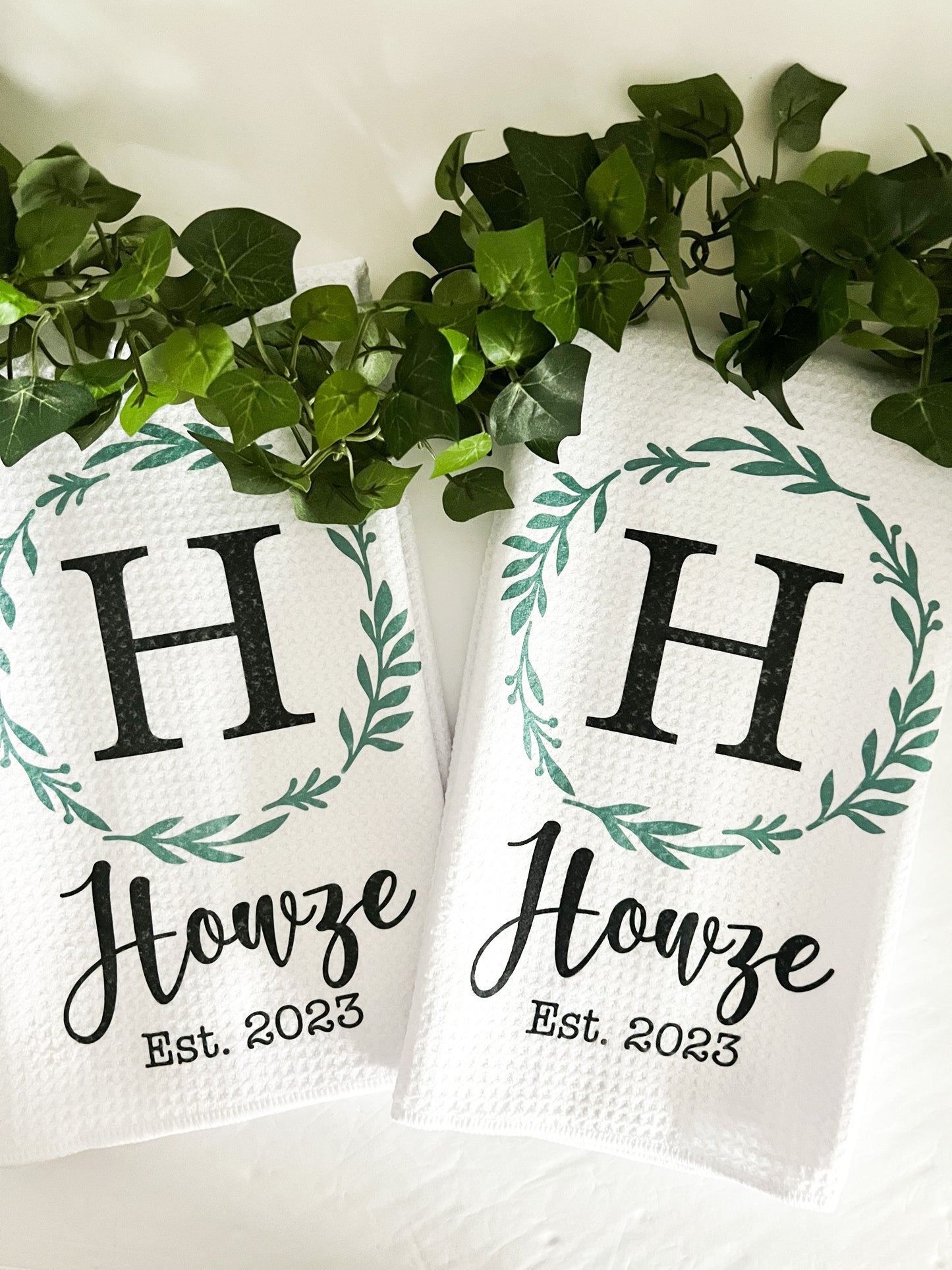 Personalized Kitchen Towels Set of 2