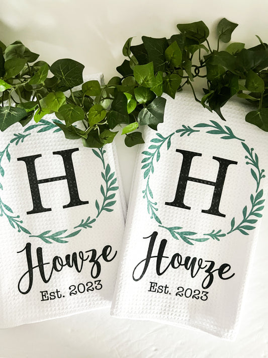 Personalized Kitchen Towels Set of 2