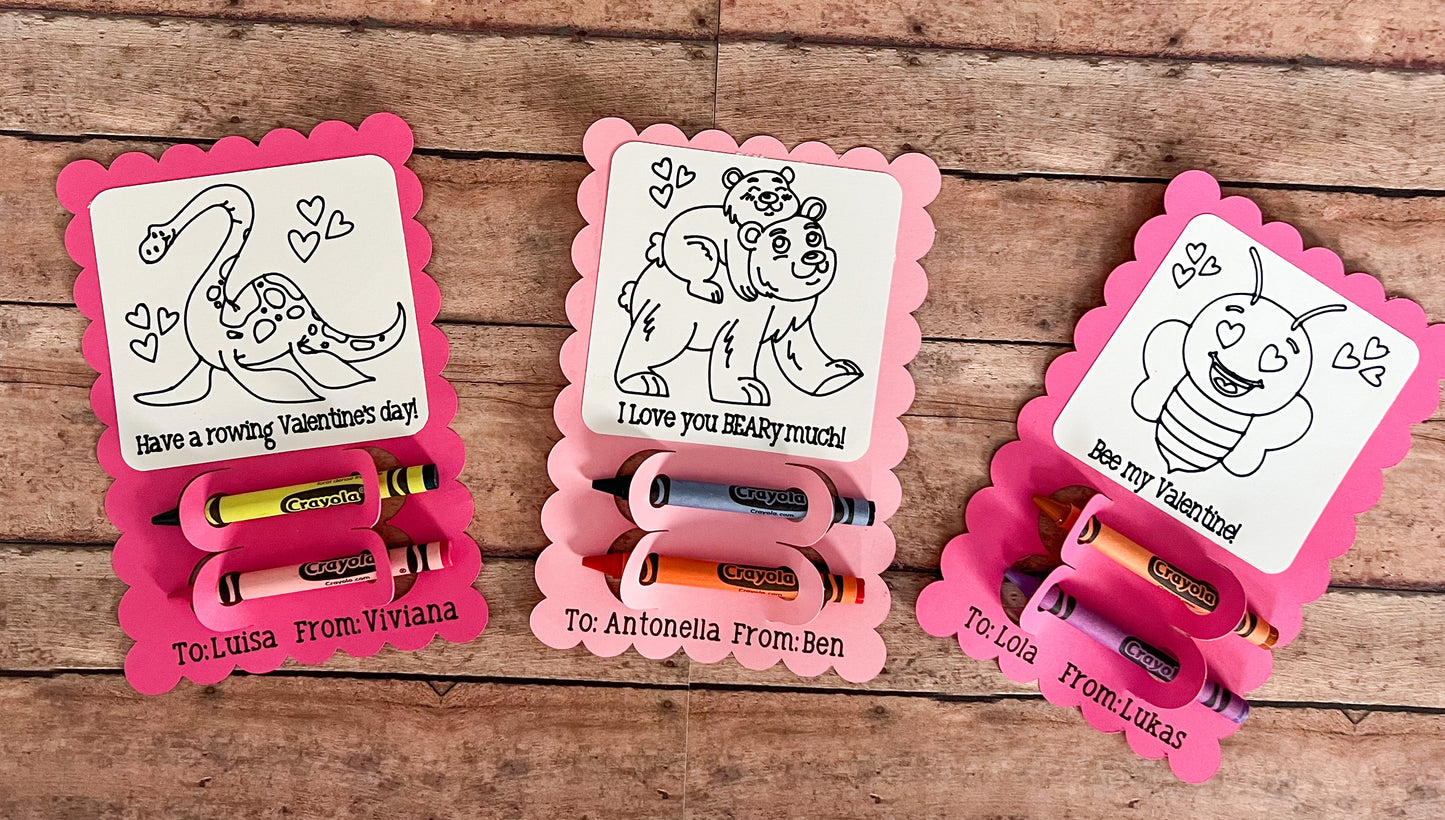 Valentine's Day Coloring Cards