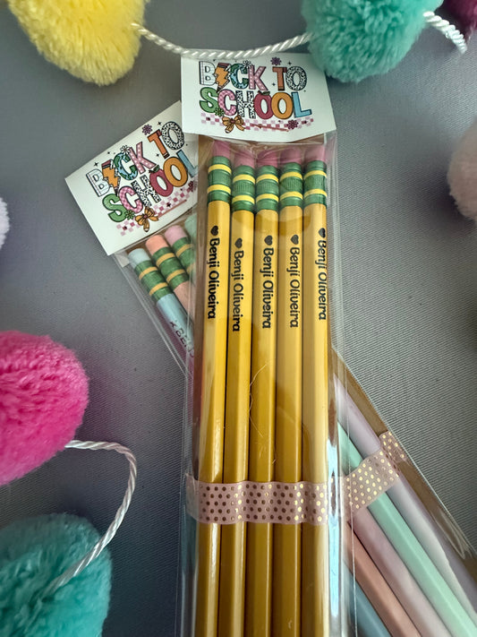 Personalized pencil set x 5 - Yellow
