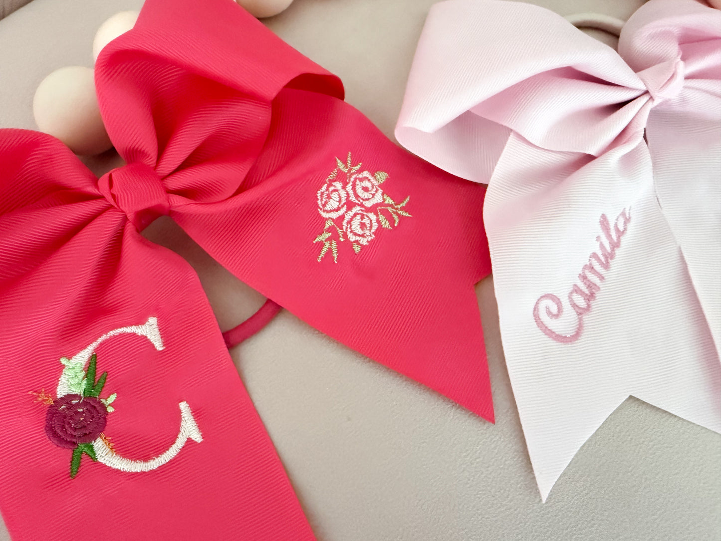 Personalized Embroidered Hair Bow