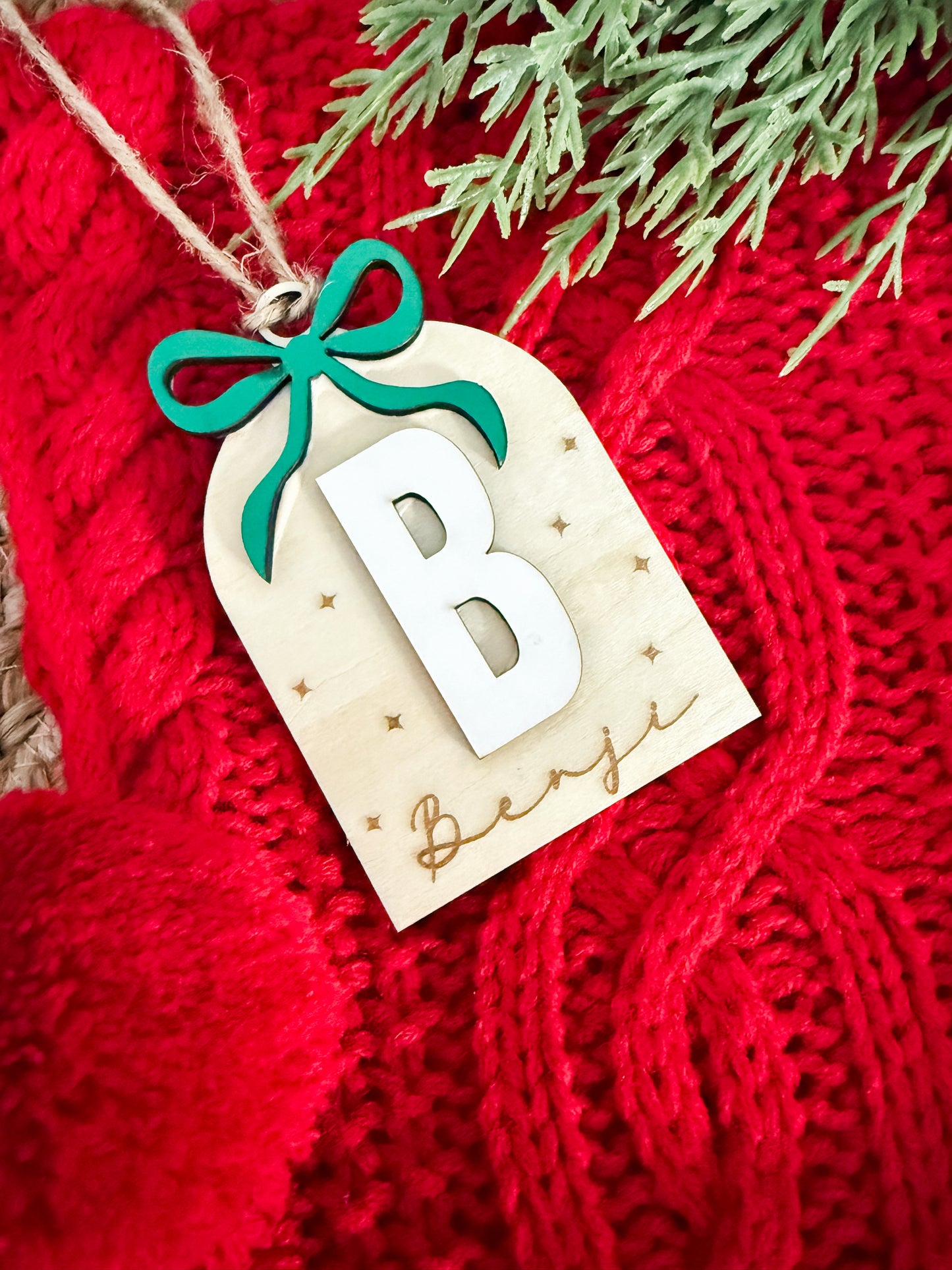 Personalized Christmas Stocking Tags - Coquette