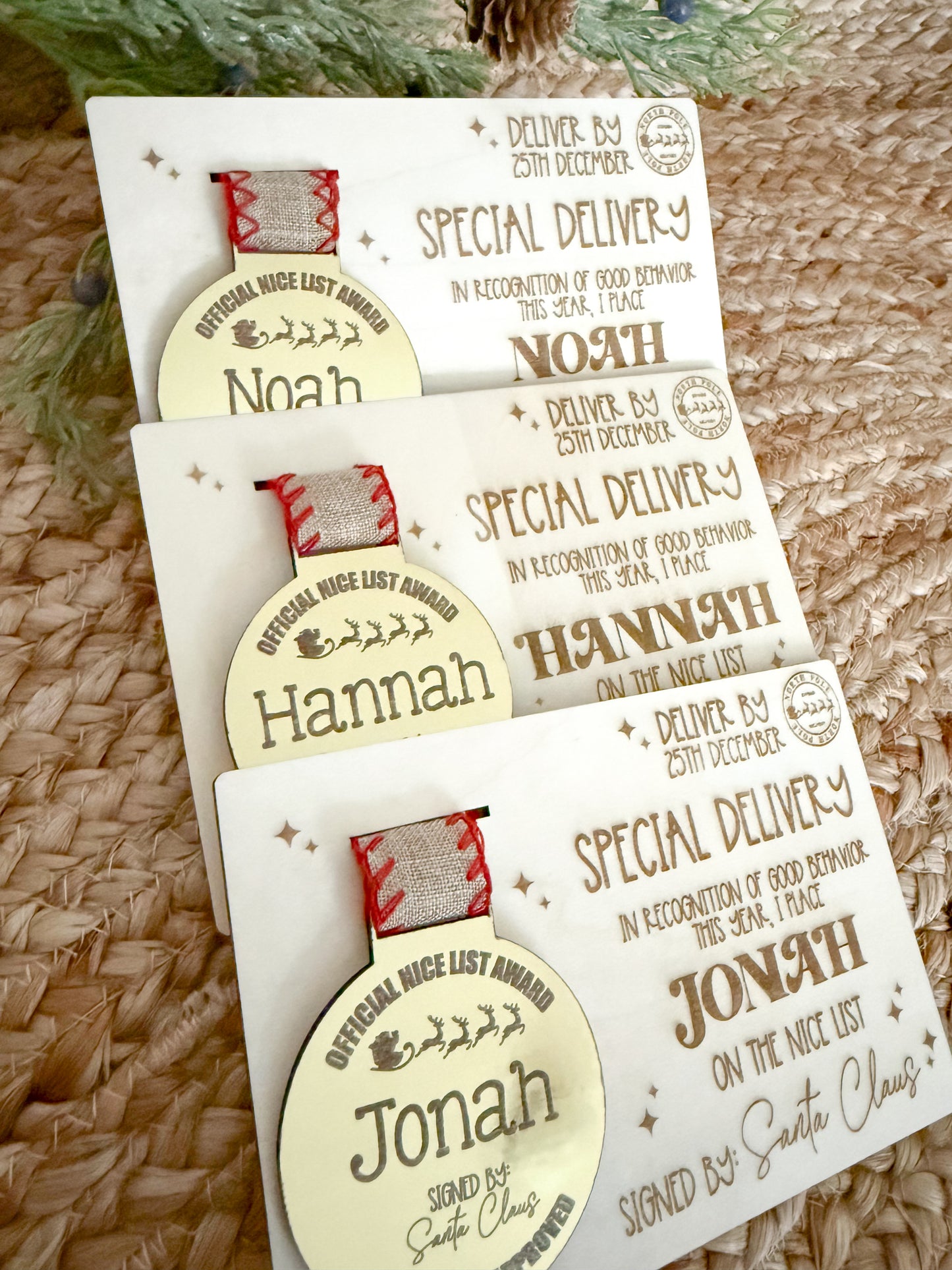 Personalized Christmas Nice List Medal & Certificate