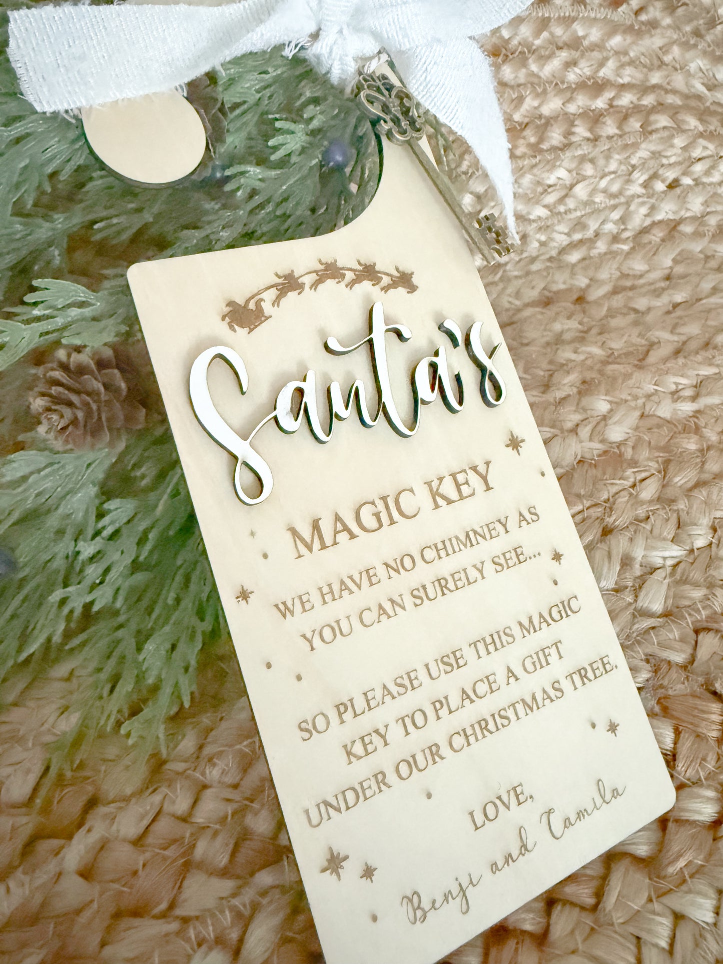 Personalized Santa's Magic Key Door Hanger