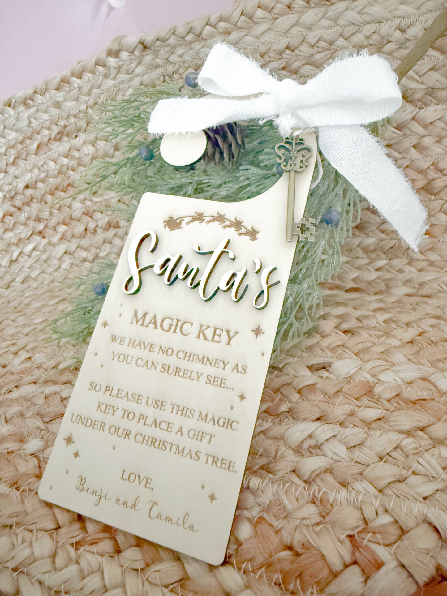 Personalized Santa's Magic Key Door Hanger