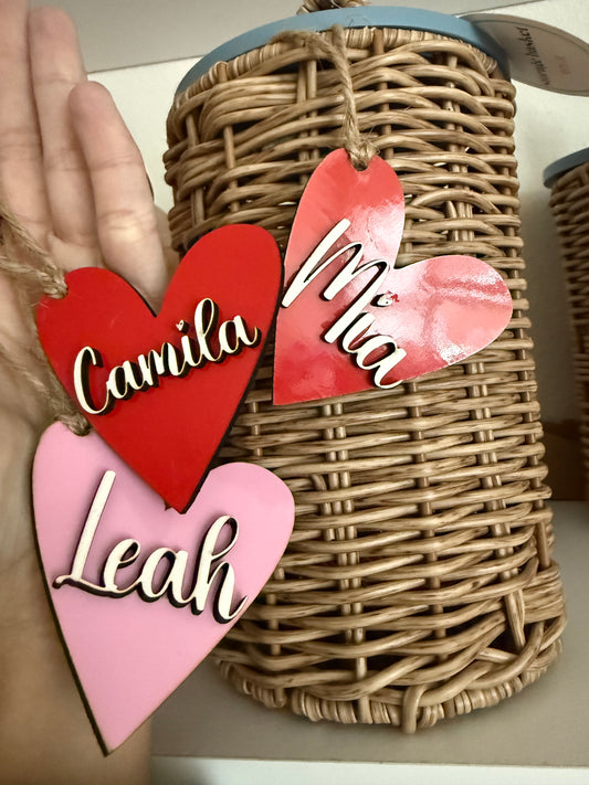 Personalized Valentine's Day Wood Tags