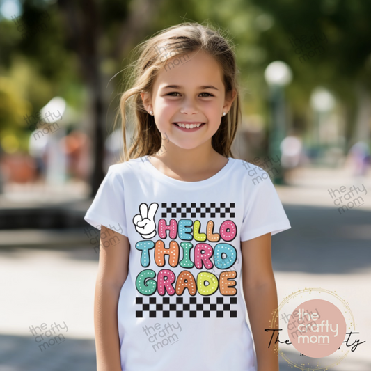 White Hello personalized grade