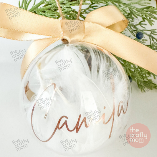 Personalized Feather Christmas Ornaments