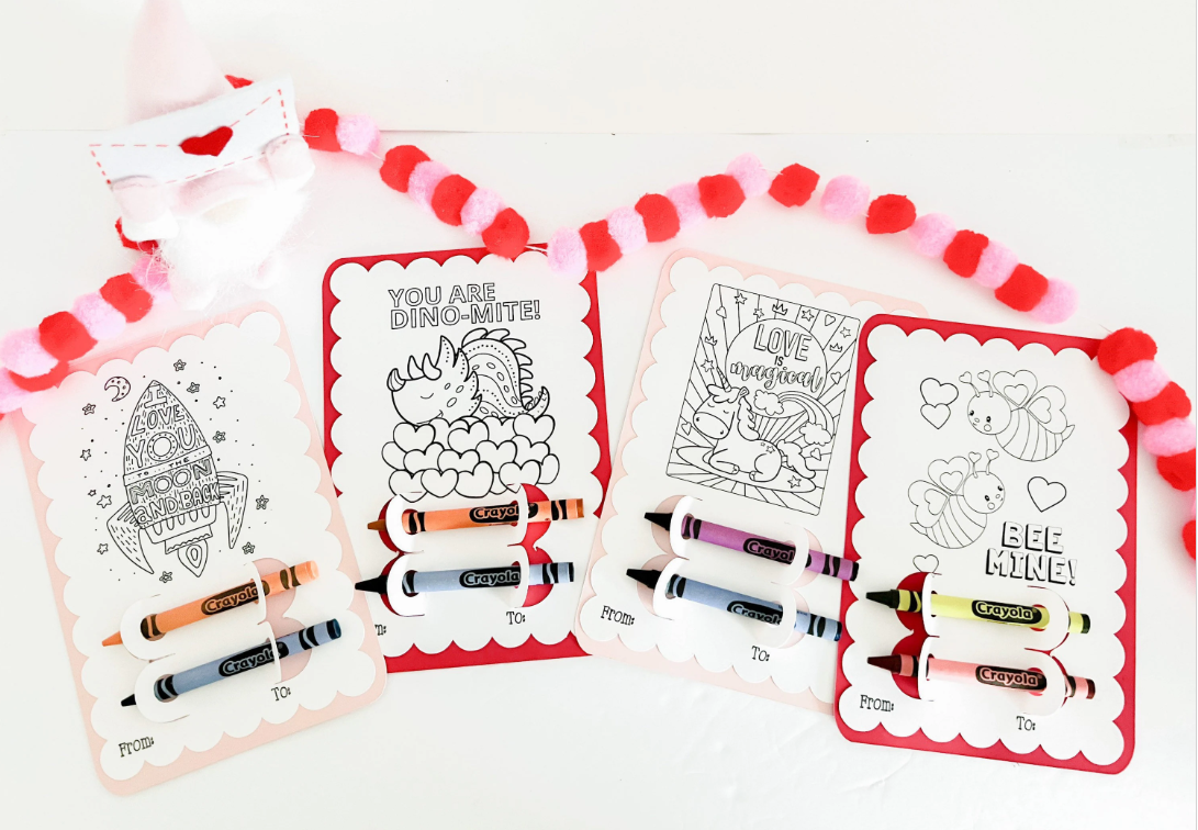 Valentine's Day Coloring Cards