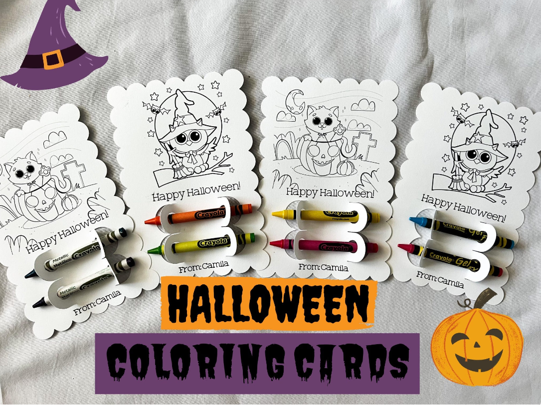 Halloween Coloring Cards