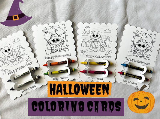 Halloween Coloring Cards